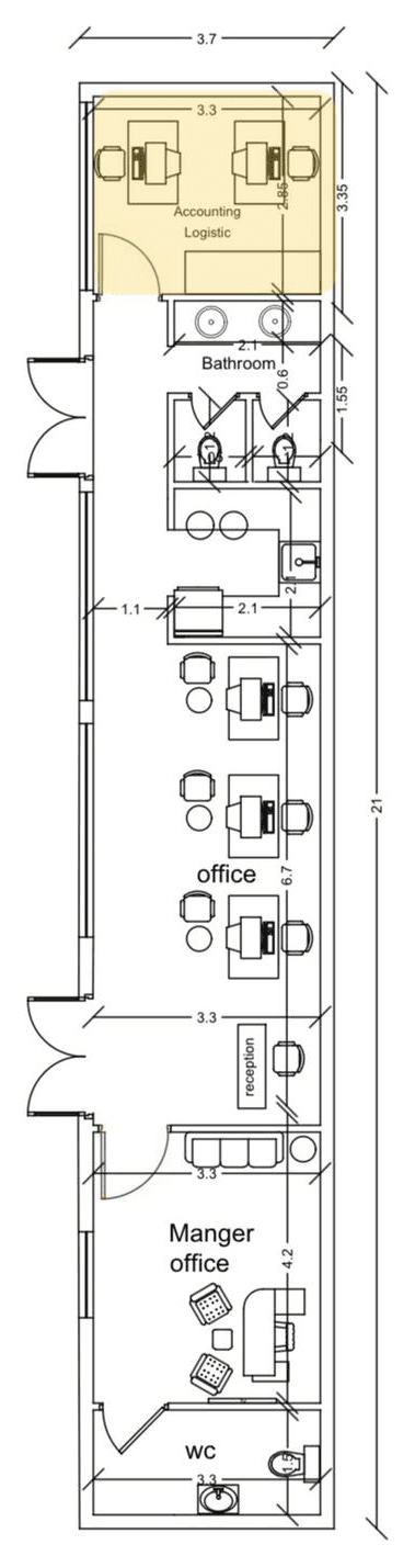 Accounting & Logistics highlighted on the floor plan