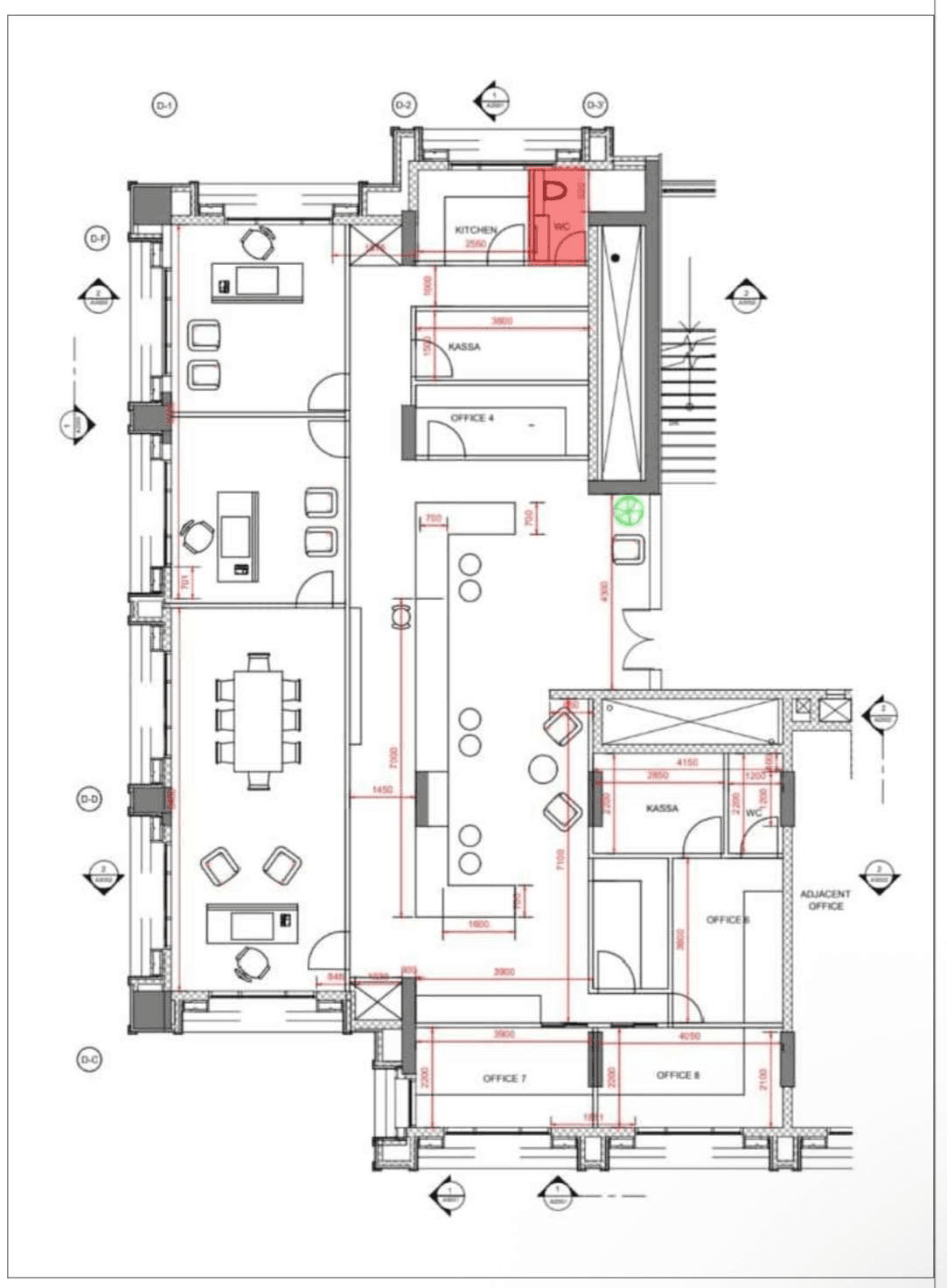 Bathroom highlighted on the floor plan