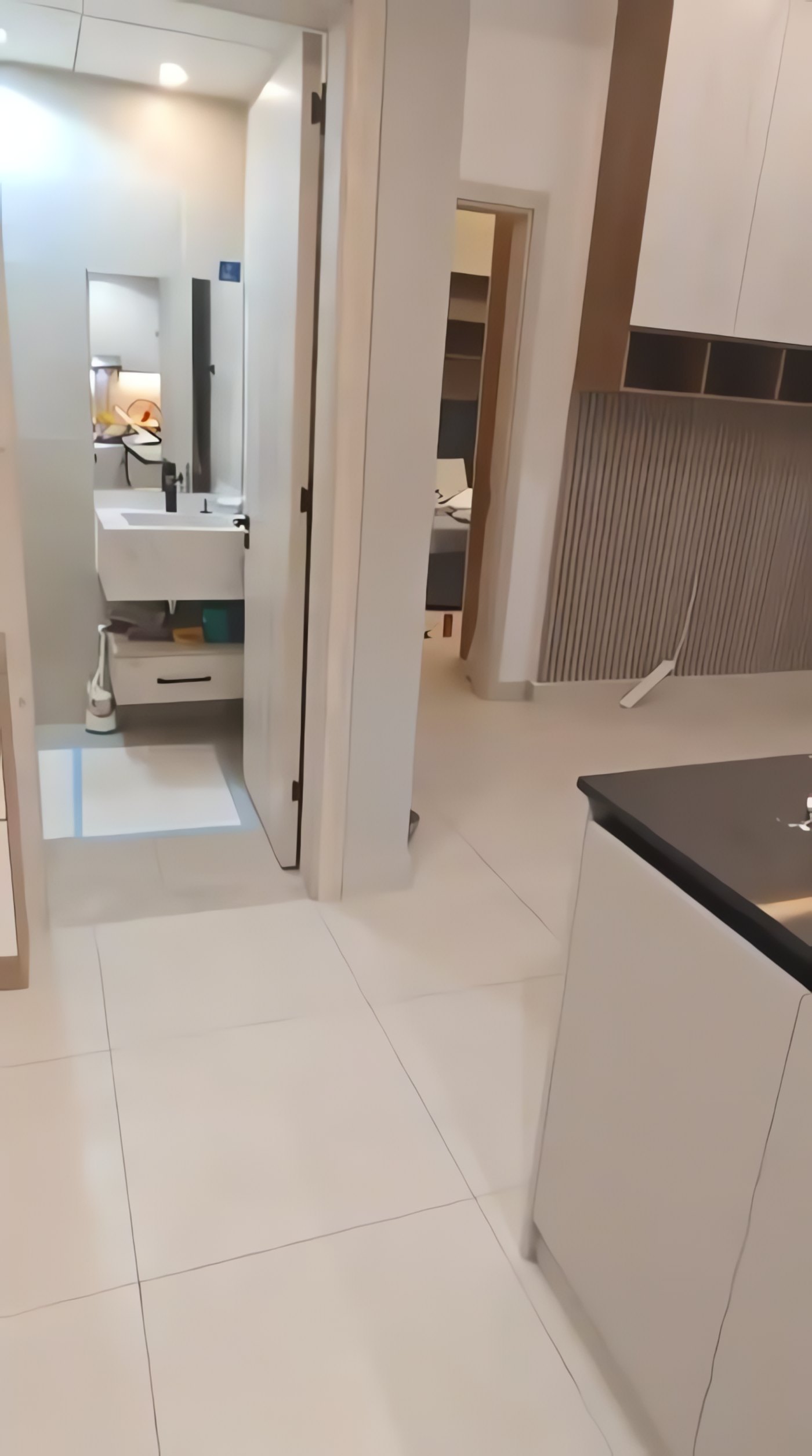 Apartment Interior, Hallway & bathroom